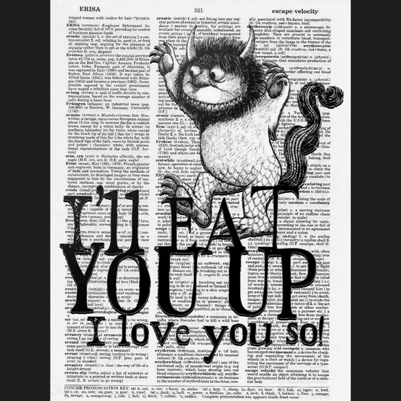Other - Where there Wild Things Are Dictionary Art Print